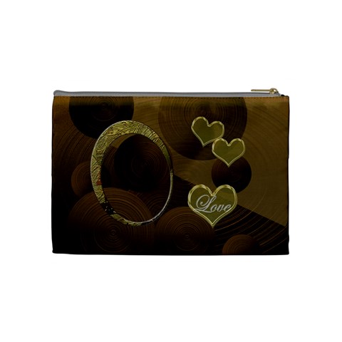 I Heart You Gold Love2 Medium Cosmetic Bag By Ellan Back