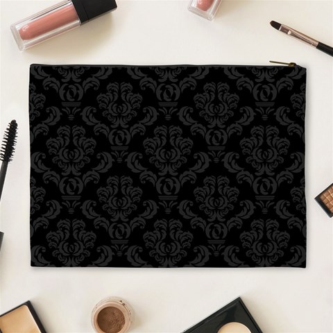 Black & White Xl Cosmetic Bag By Klh Back