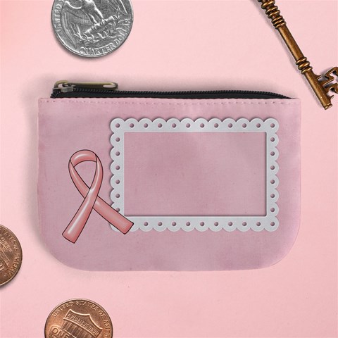 Breast Cancer Awareness Mini Coin Purse By Mikki Front