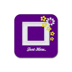 Purple Square Photo Coaster - Rubber Square Coaster (4 pack)