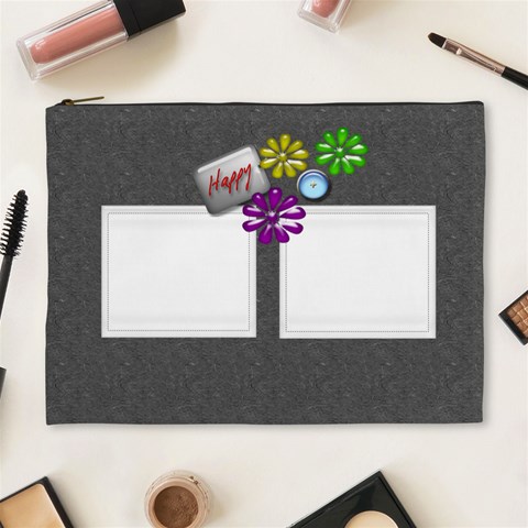 Black Custom Cosmetic Bag  By Happylemon Front