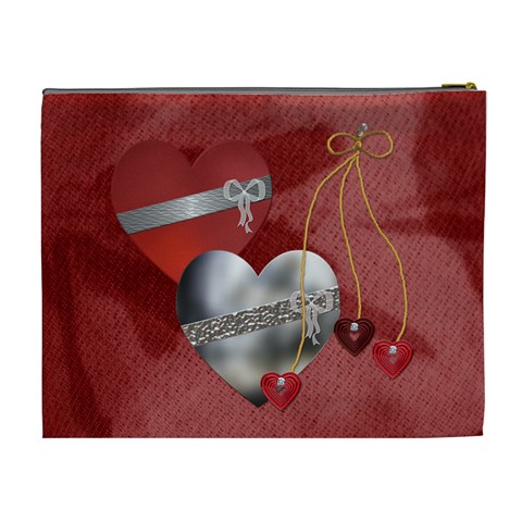 Red Hot Love Xl Cosmetic Bag By Lil Back
