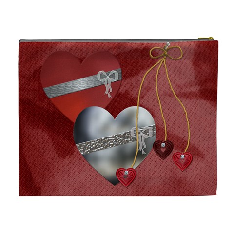 Red Hot Love Xl Cosmetic Bag By Lil Back
