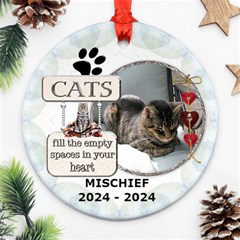 Cat Rememberance One-Sided Ornament - Ornament (Round)