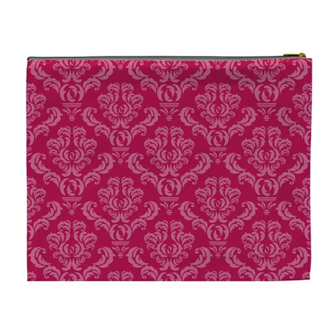 Pink & Black Xl Cosmetic Bag By Klh Back
