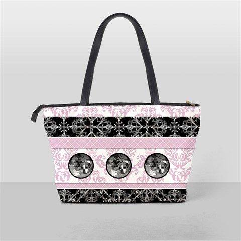 Charming Pink & Black Classic Shoulder Handbag By Klh Back