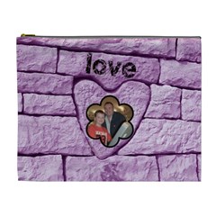 love & laughter purple heart extra large cosmetic bag - Cosmetic Bag (XL)