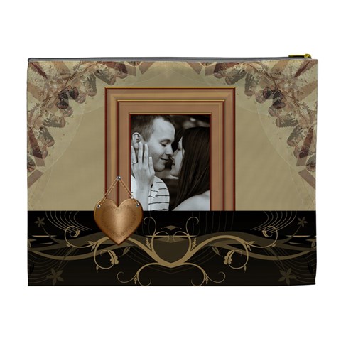 Brown & Copper Xl Cosmetic Bag By Lil Back
