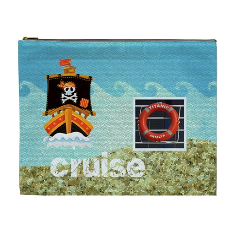 Pirate Pete Cruise Vacation Extra Large Cosmetic Bag By Catvinnat Front