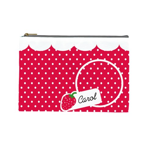 Strawberries Cosmetic Bag L 02 By Carol Front