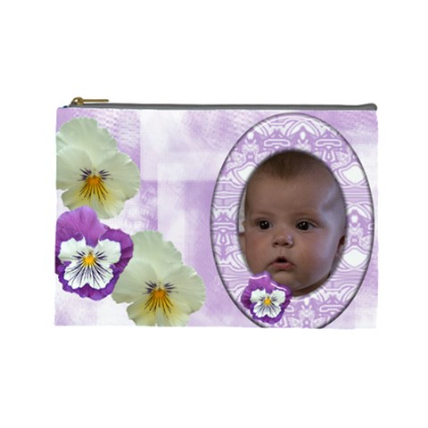 Pansy Large Cosmetic Case 1 By Joan T Front