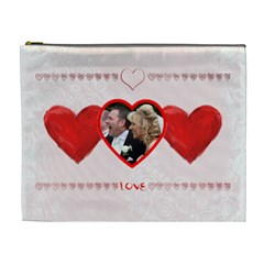 Faded Love heart Valentines cosmetic bag extra large - Cosmetic Bag (XL)