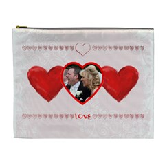 Faded Love heart Valentines cosmetic bag extra large (7 styles) - Cosmetic Bag (XL) Faded Love heart Valentines cosmetic bag extra large (7 styles) - Cosmetic Bag (XL)