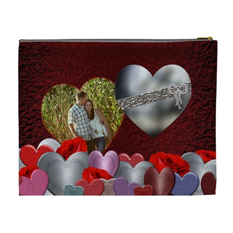 Love Hearts Xl Cosmetic Bag By Lil Back