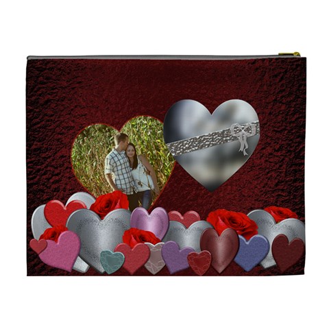 Love Hearts Xl Cosmetic Bag By Lil Back