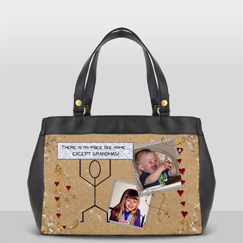 No Place Like Grandmas Oversize Office Handbag By Lil Front