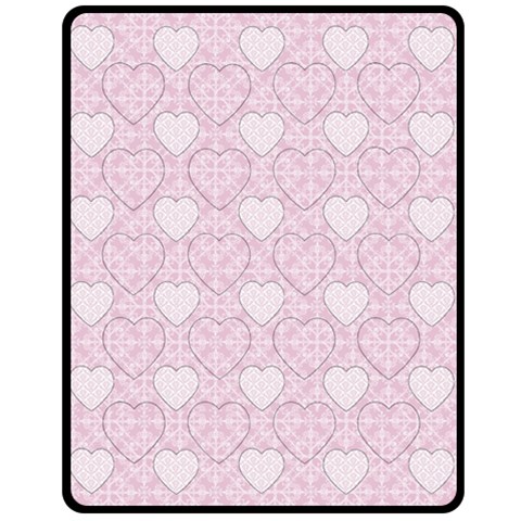 Charming Pink Hearts Medium Fleece Blanket By Klh 60 x50  Blanket Front