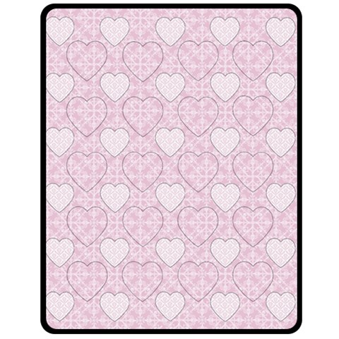 Charming Pink Hearts Medium Fleece Blanket By Klh 60 x50  Blanket Front