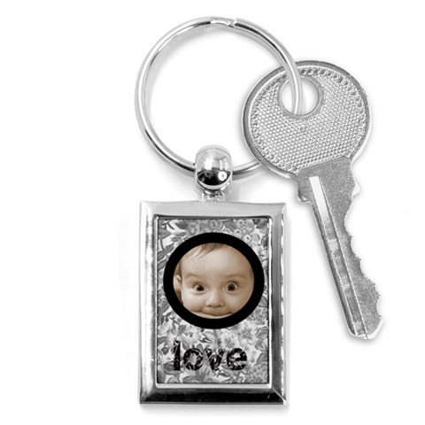 Monochrome 100% Love Keychain By Catvinnat Front