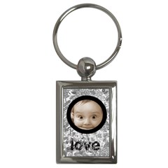 monochrome 100% love keychain - Key Chain (Rectangle)