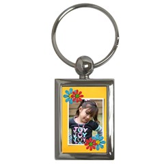Key Chain (rectangle)  - Flowers1