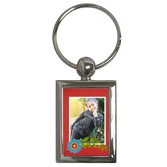 Key Chain (rectangle)  - Flowers4