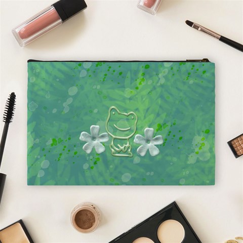 Frog Salad Large Cosmetic Case By Joan T Back