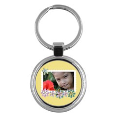  Key Chain (Round)  - Flowers3