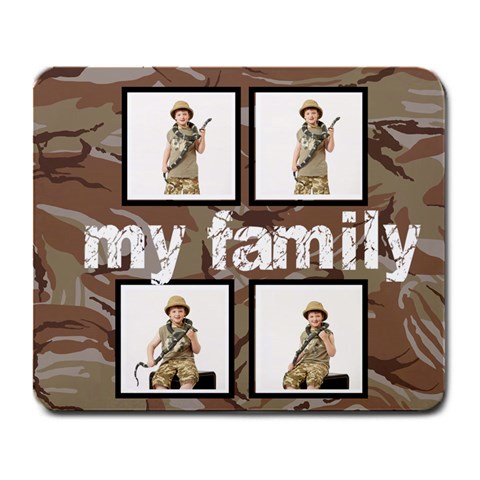 Sand Camo Family Mouse Mat By Catvinnat Front