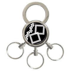 Black and white -  Key chain - 3-Ring Key Chain
