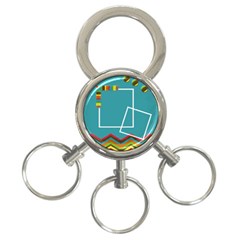 Blue -  Key chain - 3-Ring Key Chain