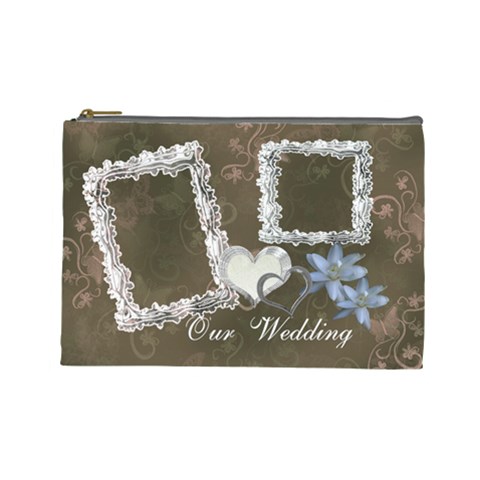 I Heart You Our Wedding Day Large Cosmetic Bag By Ellan Front