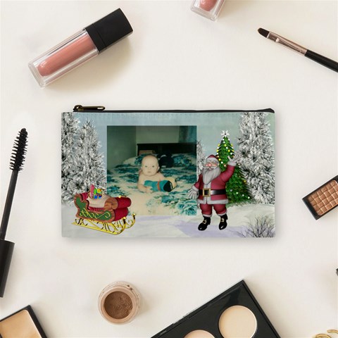 Here Comes Santa Cosmetic Bag By Spg Front