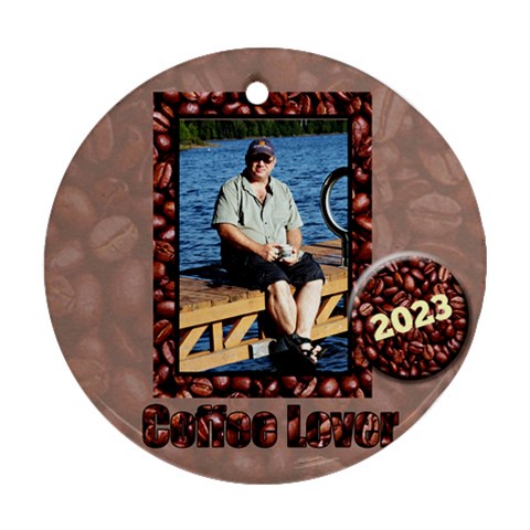 Coffee Lover Ornament By Patricia W Front
