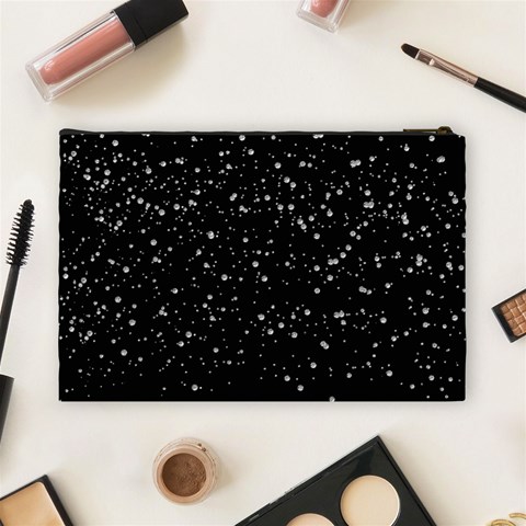 Black And Silver Glitter Cosmetics Purse (l) By Jen Back
