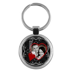 Love Heart Round Key Chain - Key Chain (Round)