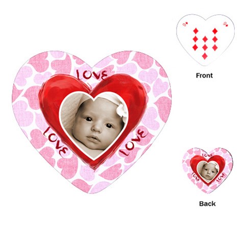 Triple Layer Heart Love Love Love Playing Cards By Catvinnat Front