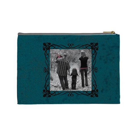 Large Turquoise Cosmetic Bag By Amanda Bunn Back