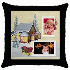 Here Comes Santa throw pillow1 - Throw Pillow Case (Black)