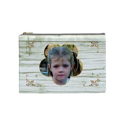 Apricot Cream Medium Cosmetic Case By Joan T Front