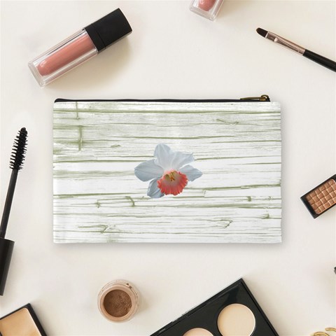 Apricot Cream Medium Cosmetic Case By Joan T Back