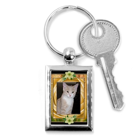 Pretty Yellow Floral Key Chain By Lil Front