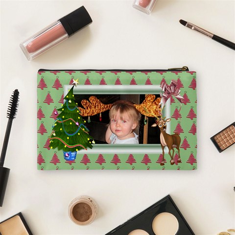 Here Comes Santa Cosmetic Bag (medium) 2 By Spg Back