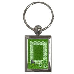 Green butterfly-key chain - Key Chain (Rectangle)