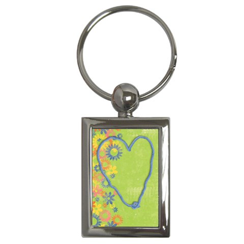 Heart & Flowers, Key Chain By Mikki Front