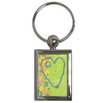 Heart & flowers, key chain - Key Chain (Rectangle)