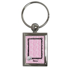 Pink Zebra- key chain - Key Chain (Rectangle)