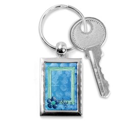 Blue flower- key chain - Key Chain (Rectangle)