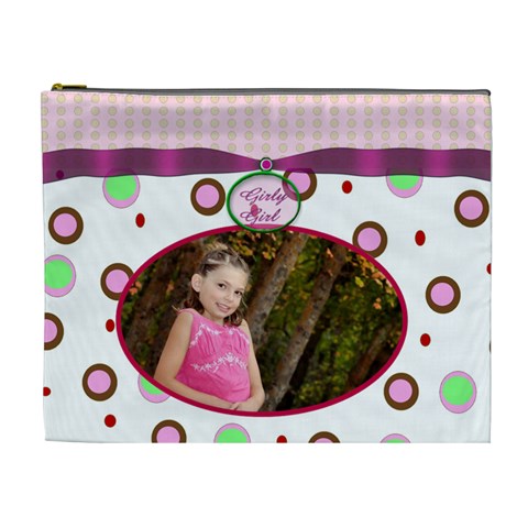 Girly Girl Xl Cosmetic Bag By Danielle Christiansen Front