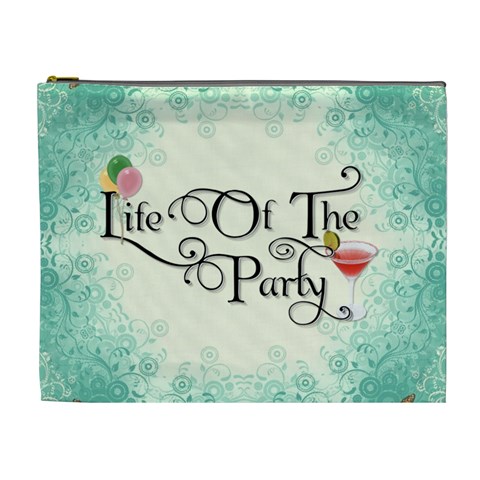 Life Of The Party Xl Cosmetic Bag By Lil Front